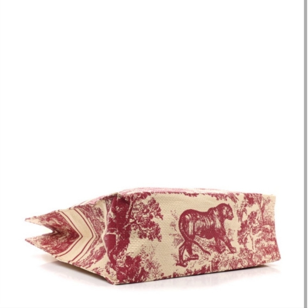 Dior DIORIVIERA Cream and Burgundy Canvas Tote - Picture 4 of 7